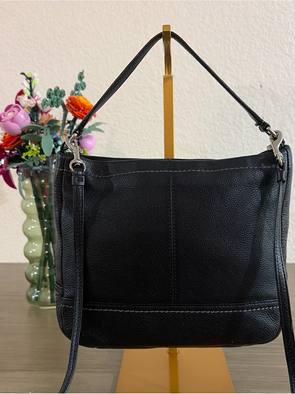 Coach Black Leather Hobo Tote Shoulder Bag - Picture 2 of 9